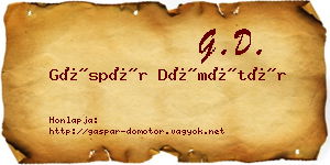 Gáspár Dömötör névjegykártya